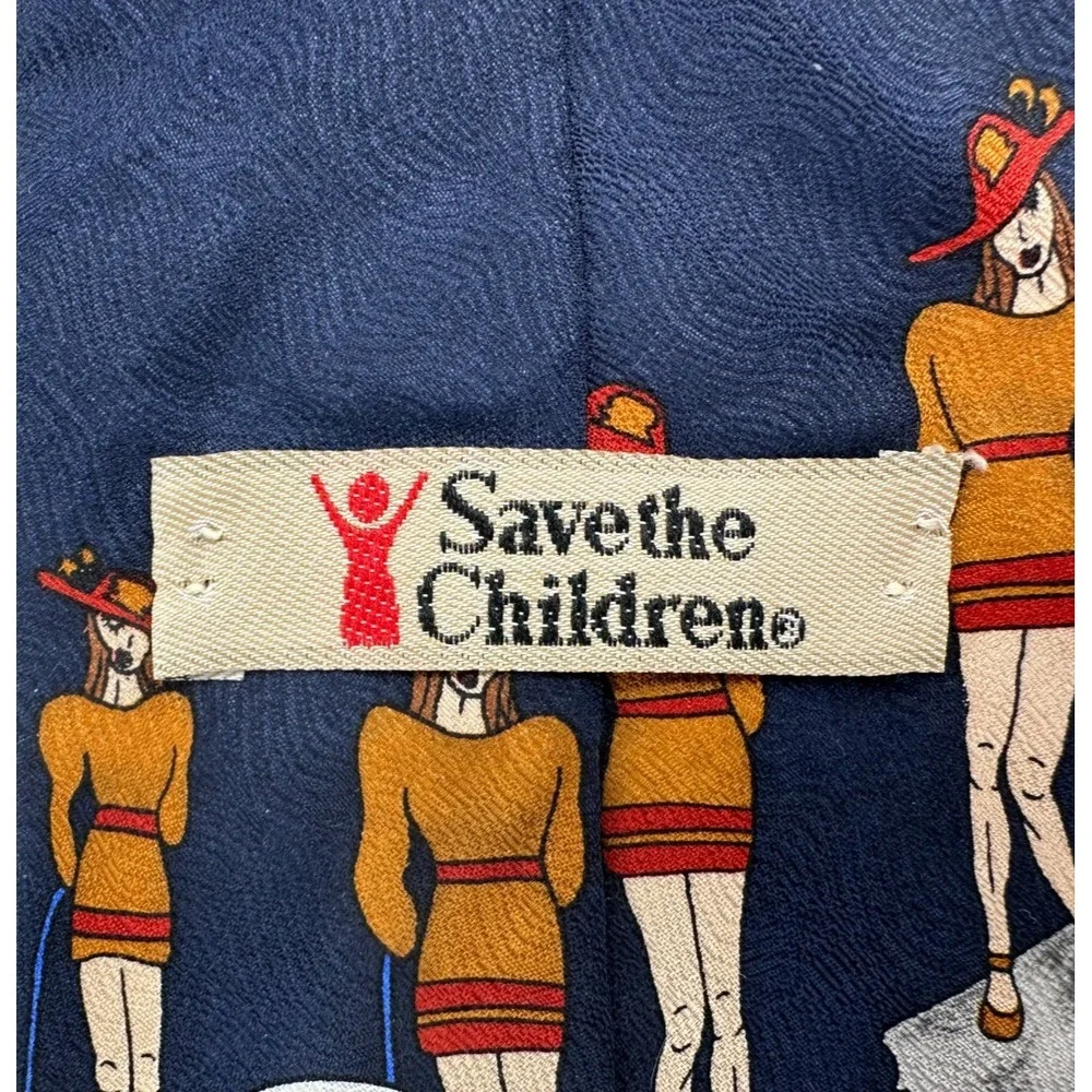 Save The Children Jennifer Aniston Celebrity Dress Men's Neck Tie Blue Silk